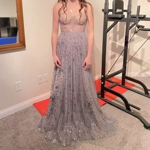 Gianni Bini Gray/Silver Prom Dress Sz 3